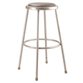 6400 Series Fixed Height Heavy Duty Vinyl Padded Steel Stool, Backless, Supports 500 Lb, 30 Seat Height, Gray Seat/base