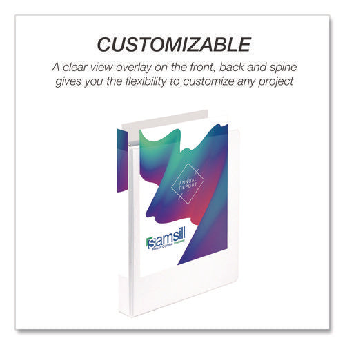 Durable D-ring View Binders, 3 Rings, 1 Capacity, 11.5 X 8.5, White, 4/pack