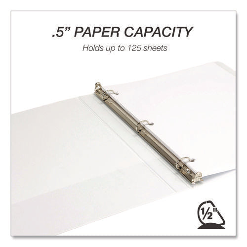 Durable D-ring View Binders, 3 Rings, 0.5 Capacity, 11.5 X 8.5, White, 4/pack