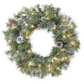 Frosted Mountain Ridge Pre-Lit Artificial Wreaths