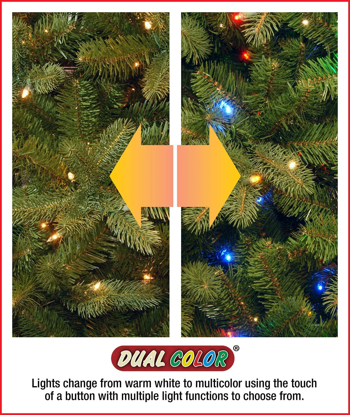 Crystal Elegance Pine Dual Color LED PowerConnect™ Pre-Lit Artificial Christmas Tree