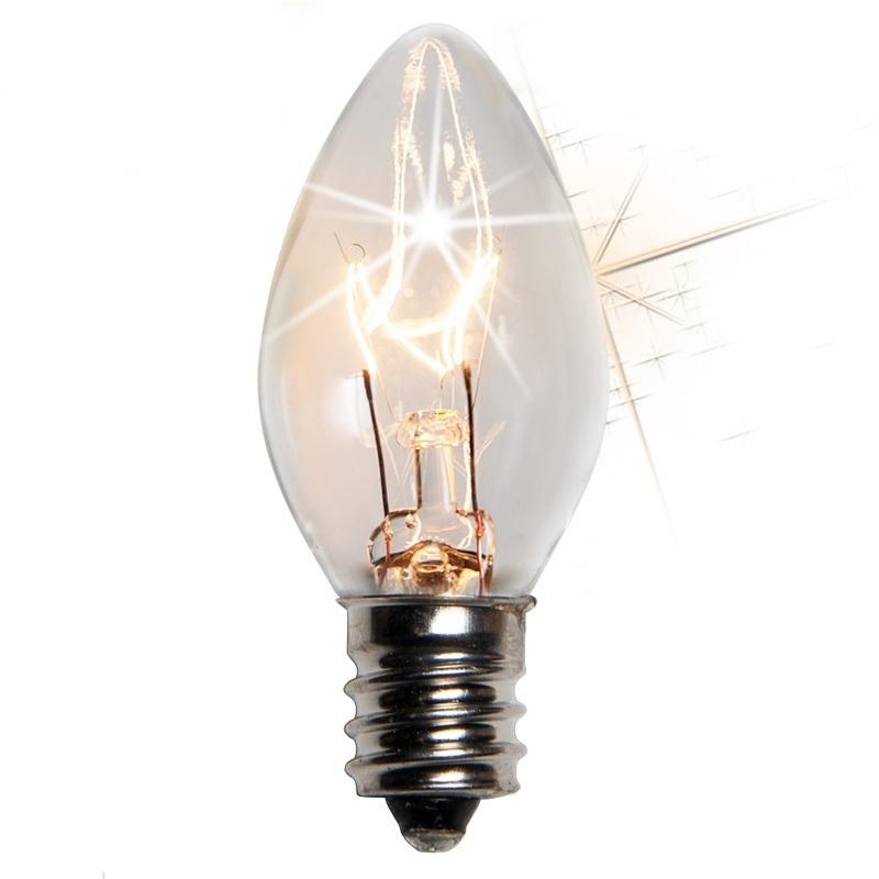Replacement C7 Transparent Twinkle Bulbs